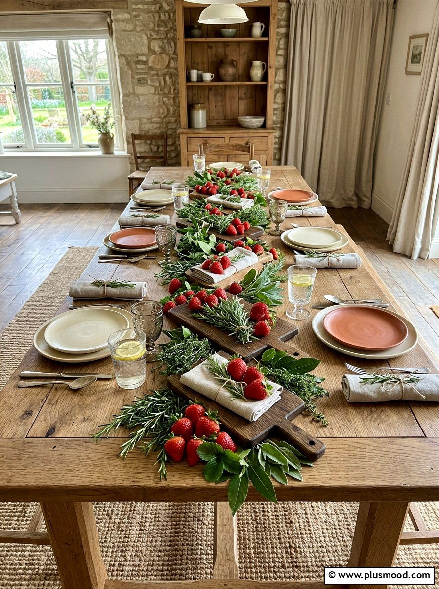 Fruit and herb runner - 25 summer entertaining table ideas