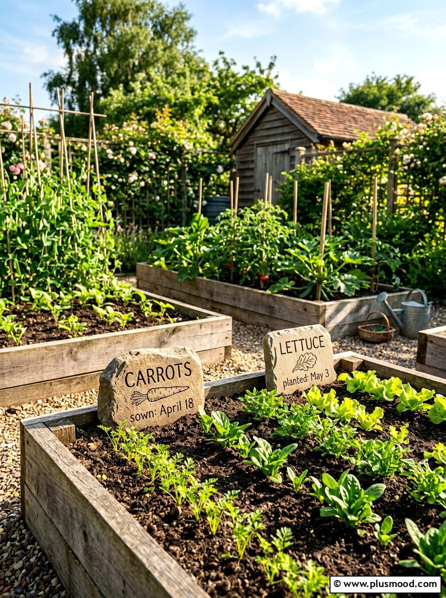 Fruit and vegetable garden markers - 25 Painted Rock Ideas