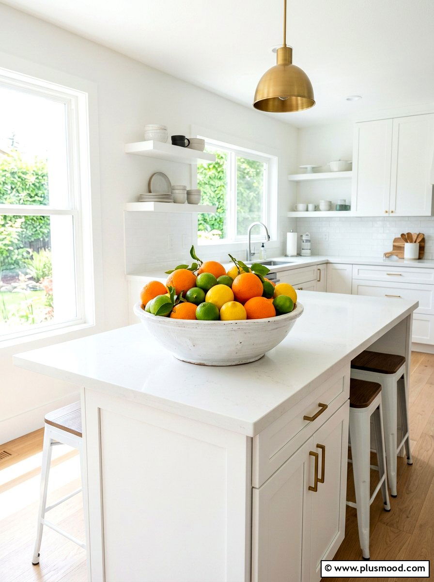 Fruit bowl centerpiece - 25 summer kitchen decor ideas