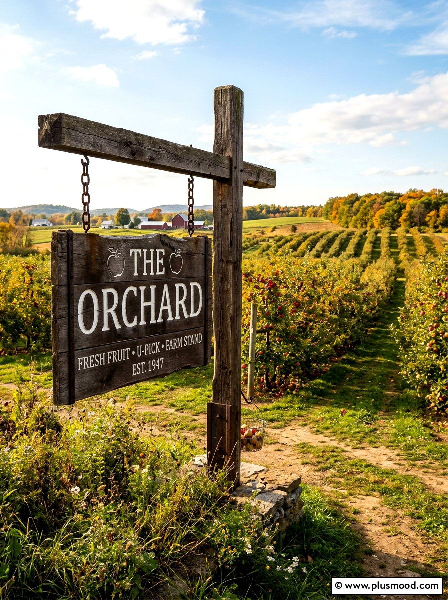 Fruit orchard wood sign - 25 outdoor garden decor ideas with wood signs