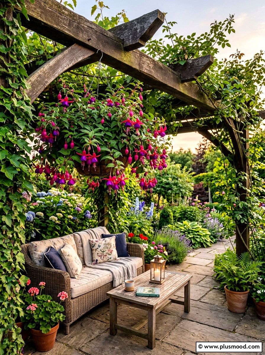 Fuchsia basket - 25 summer planter ideas for shade