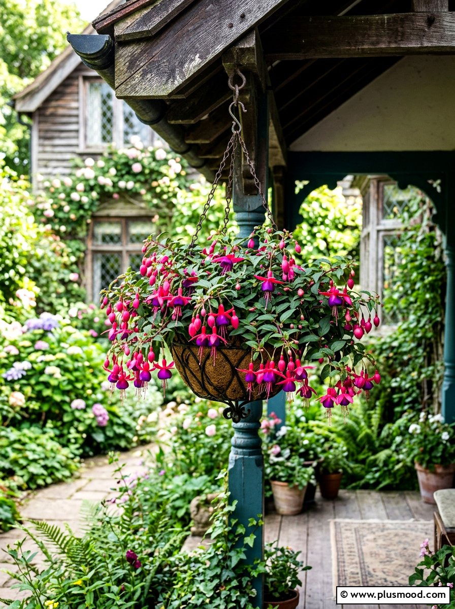 Fuchsia hanging basket - 25 summer flower pot ideas