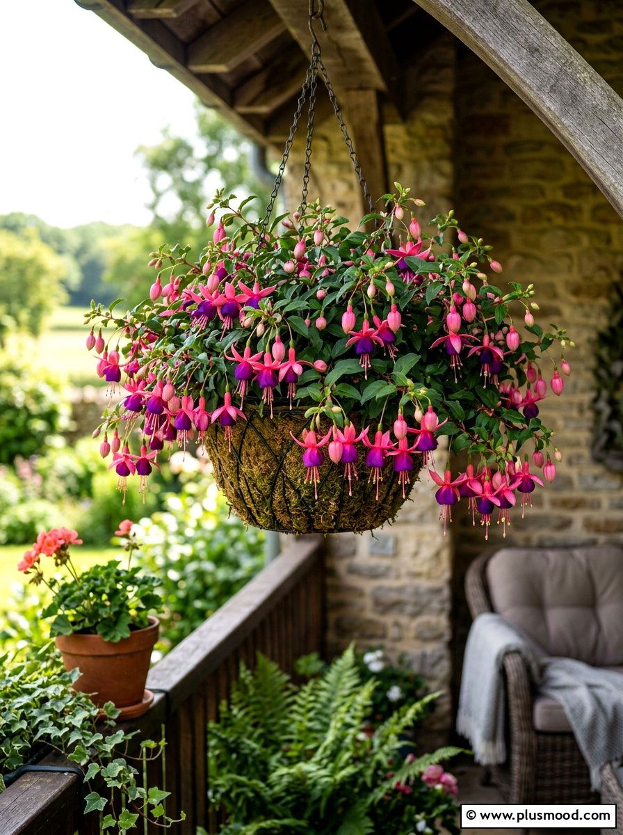 Fuchsia hanging plant - 25 summer balcony flower ideas
