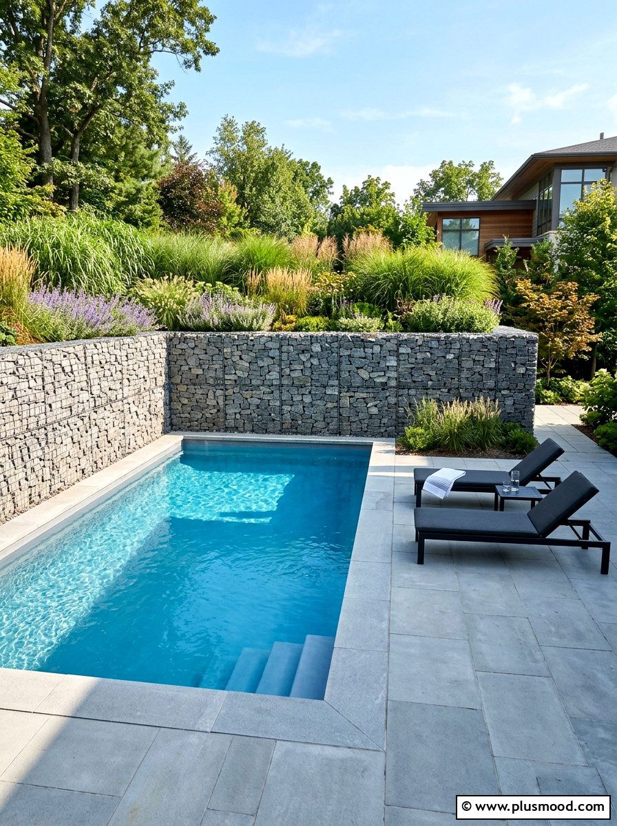 Gabion Retaining Wall For Pool - 25 pool landscaping ideas with gabion walls