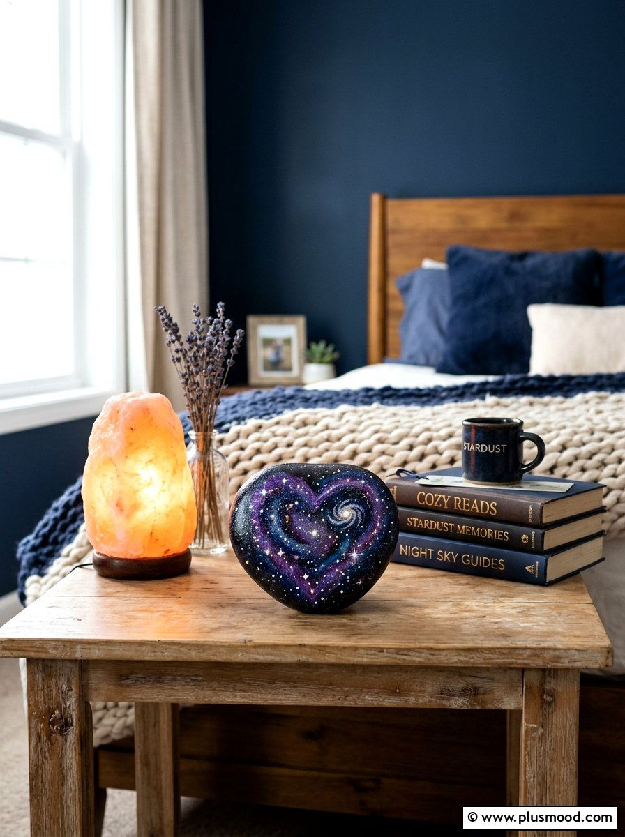 Galaxy Heart Rock Painting - 25 painted rock ideas with hearts