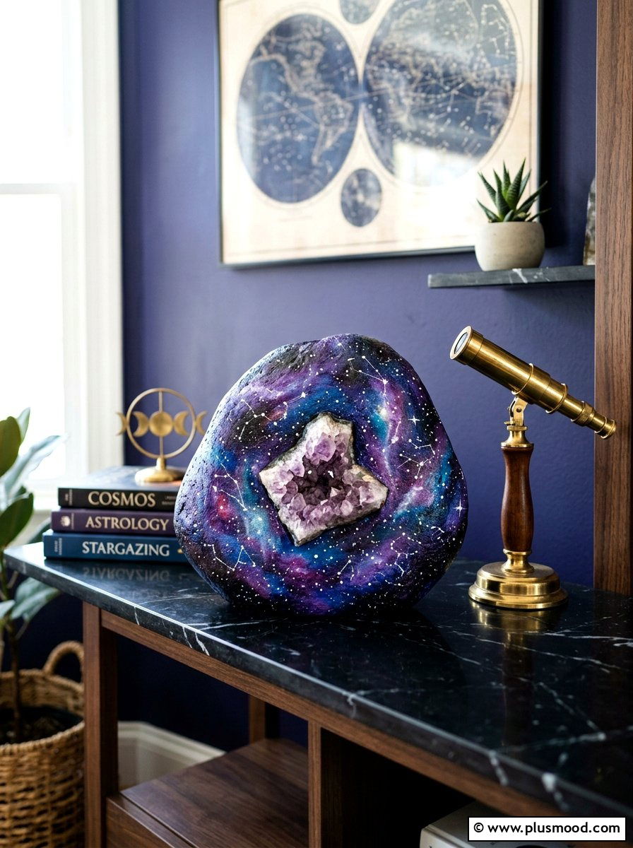 Galaxy Meditation Rock - 25 painted rock ideas for mindfulness