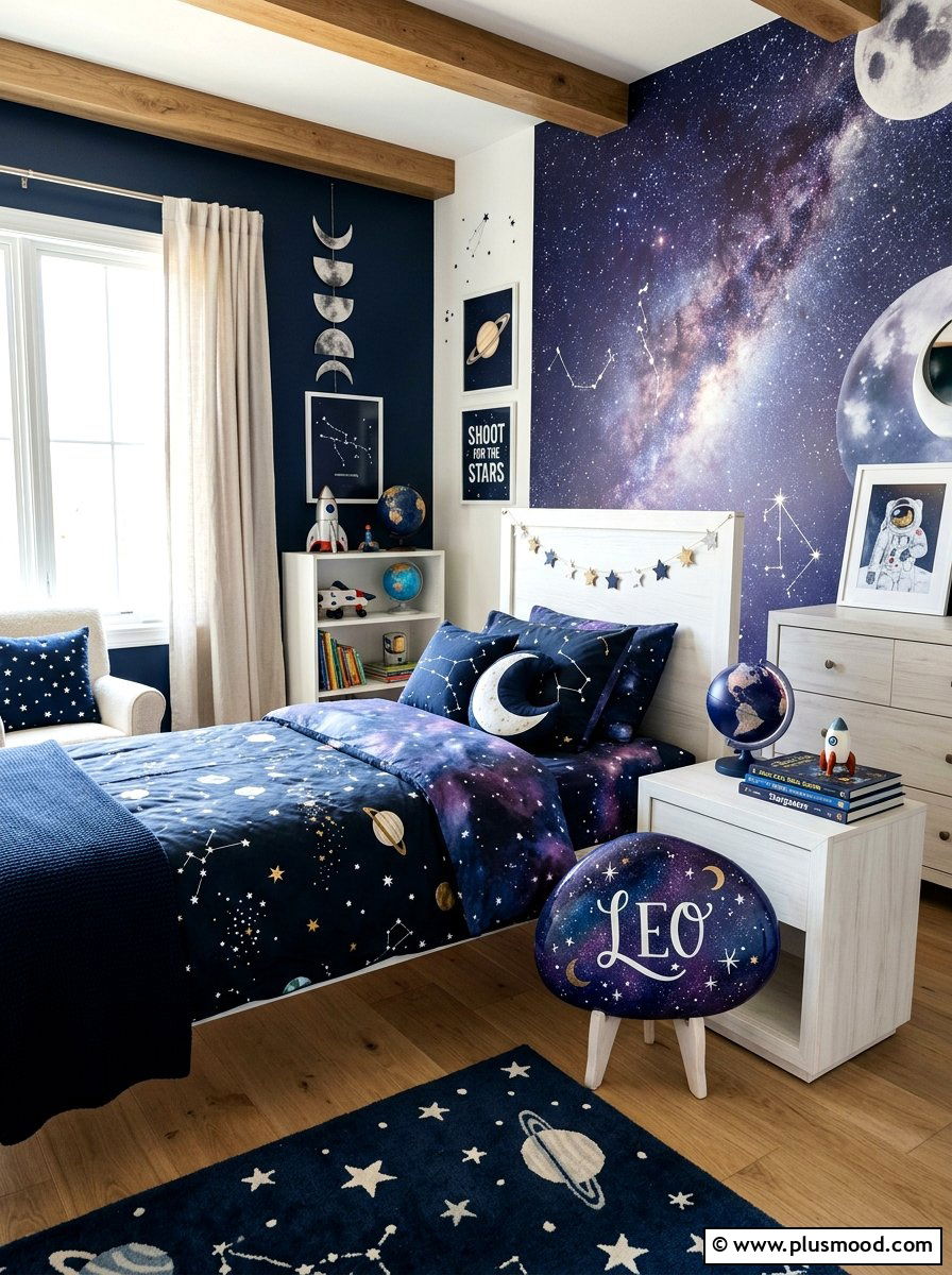 Galaxy Theme Name Stone - 25 painted rock ideas with name labels