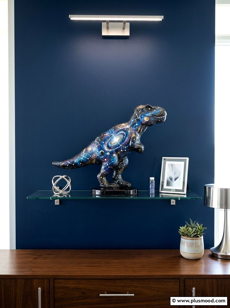 Galaxy background dinosaur art - 25 painted rock ideas with dinosaur art