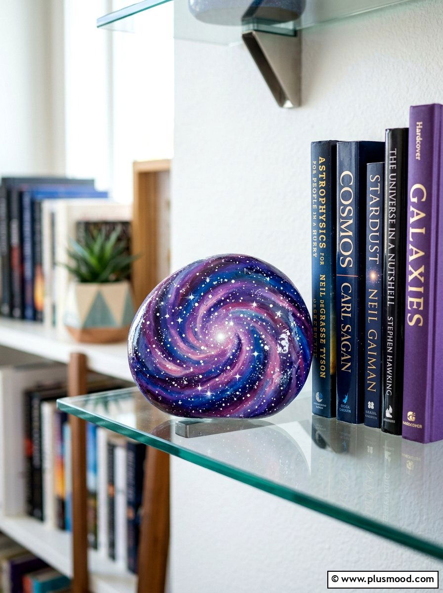 Galaxy painted rock - 25 painted rock ideas for beginners