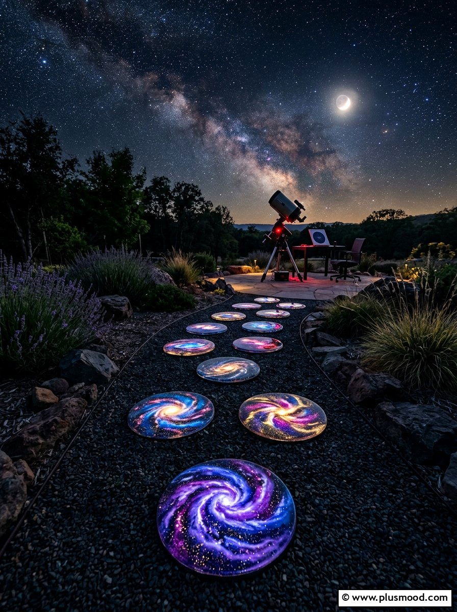Galaxy stepping stones - 25 painted rock ideas for stepping stones