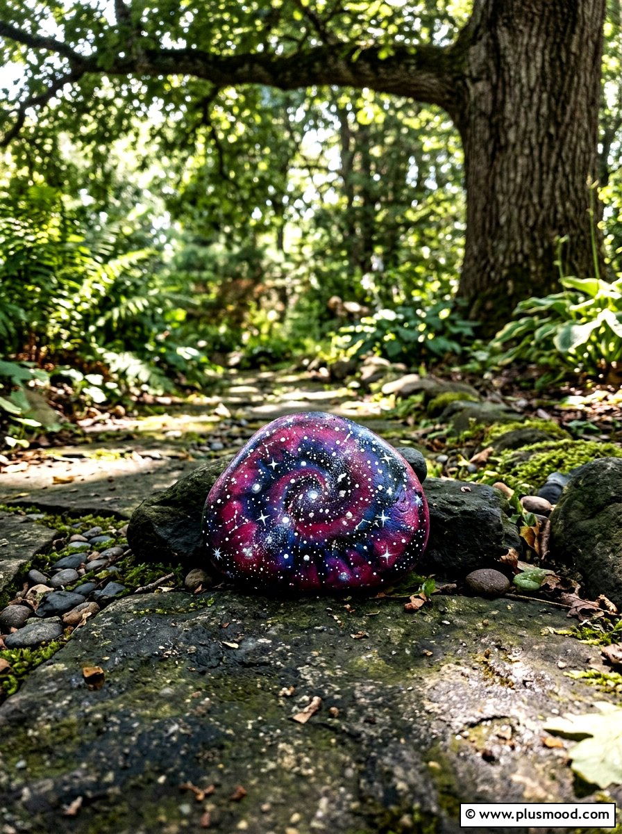 Galaxy tie dye rock painting - 25 painted rock ideas with tie dye effect