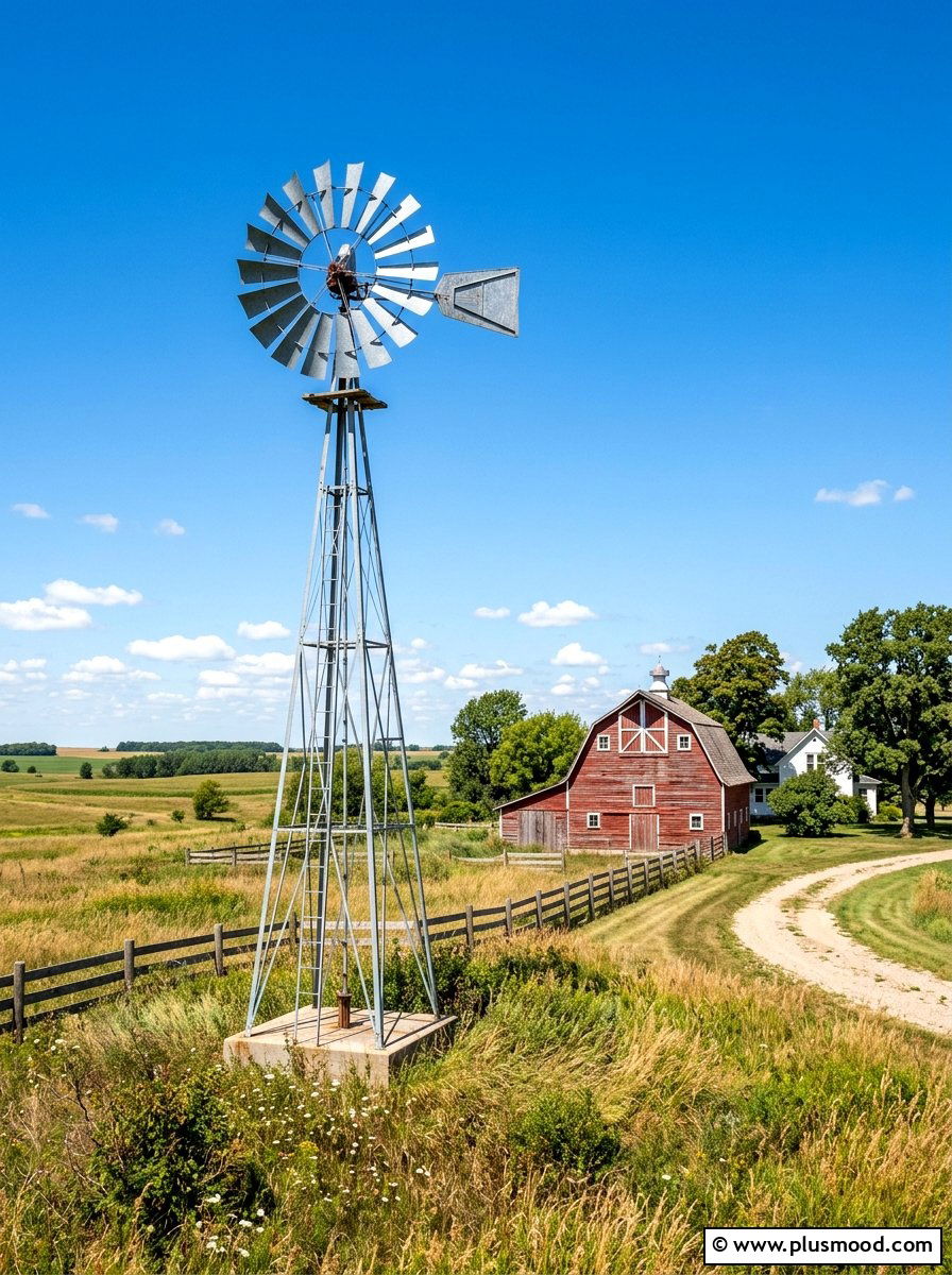 Galvanized Farmhouse Windmill - 25 outdoor garden decor ideas with windmill