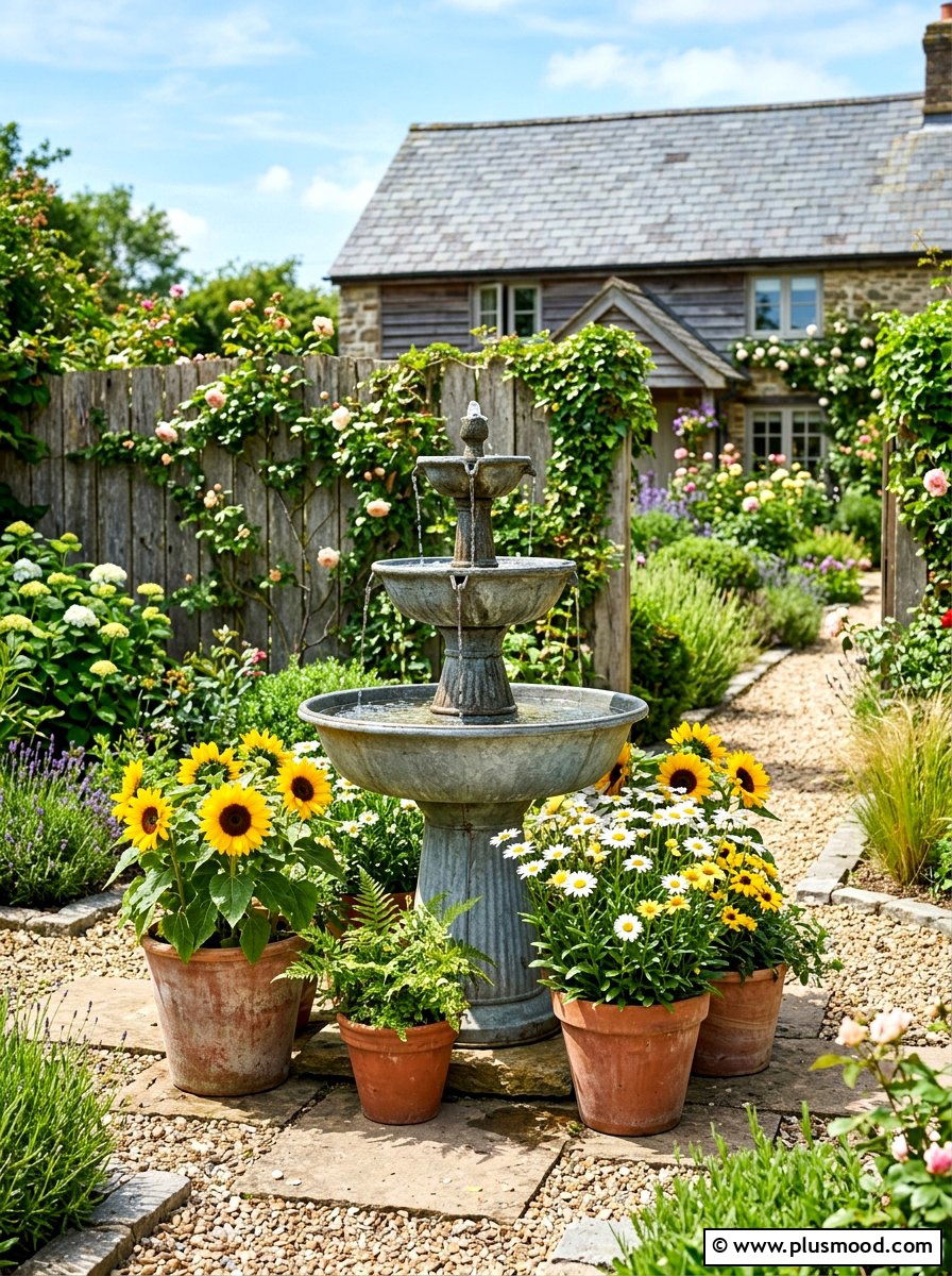 Galvanized Metal Fountain - 25 summer fountain ideas for backyard