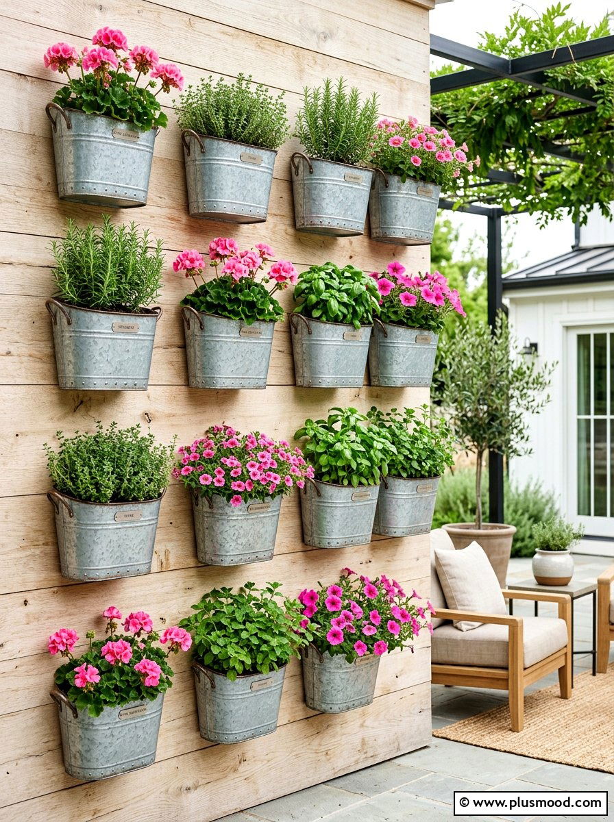 Galvanized Metal Wall Planter - 25 summer patio wall decor ideas