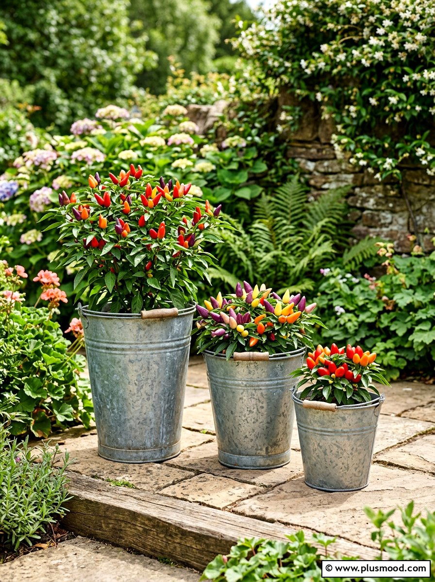 Galvanized Steel Bucket - 25 Outdoor Garden Decor Ideas