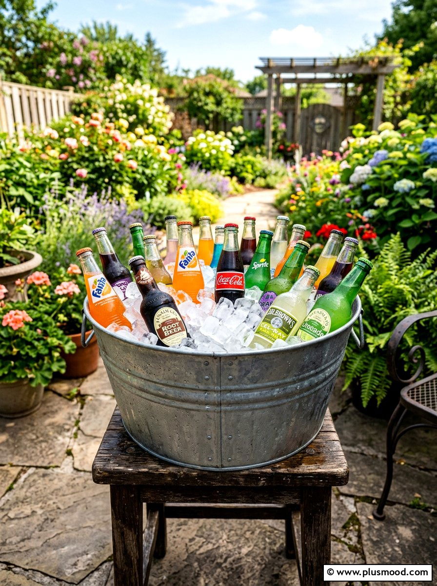 Galvanized metal cooler - 25 summer outdoor entertaining ideas on a budget