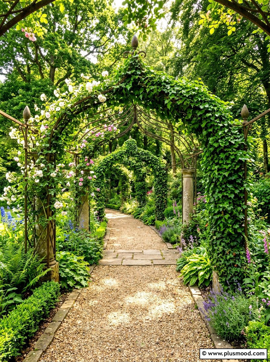 Garden Arbor Walkway - 25 summer backyard shade ideas