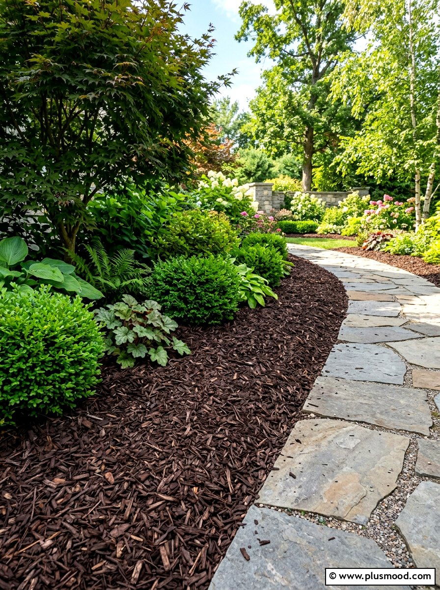 Garden Bark Mulch - 25 summer low maintenance garden ideas