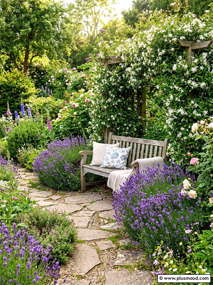 Garden Bench Seating Area - 25 summer butterfly garden ideas
