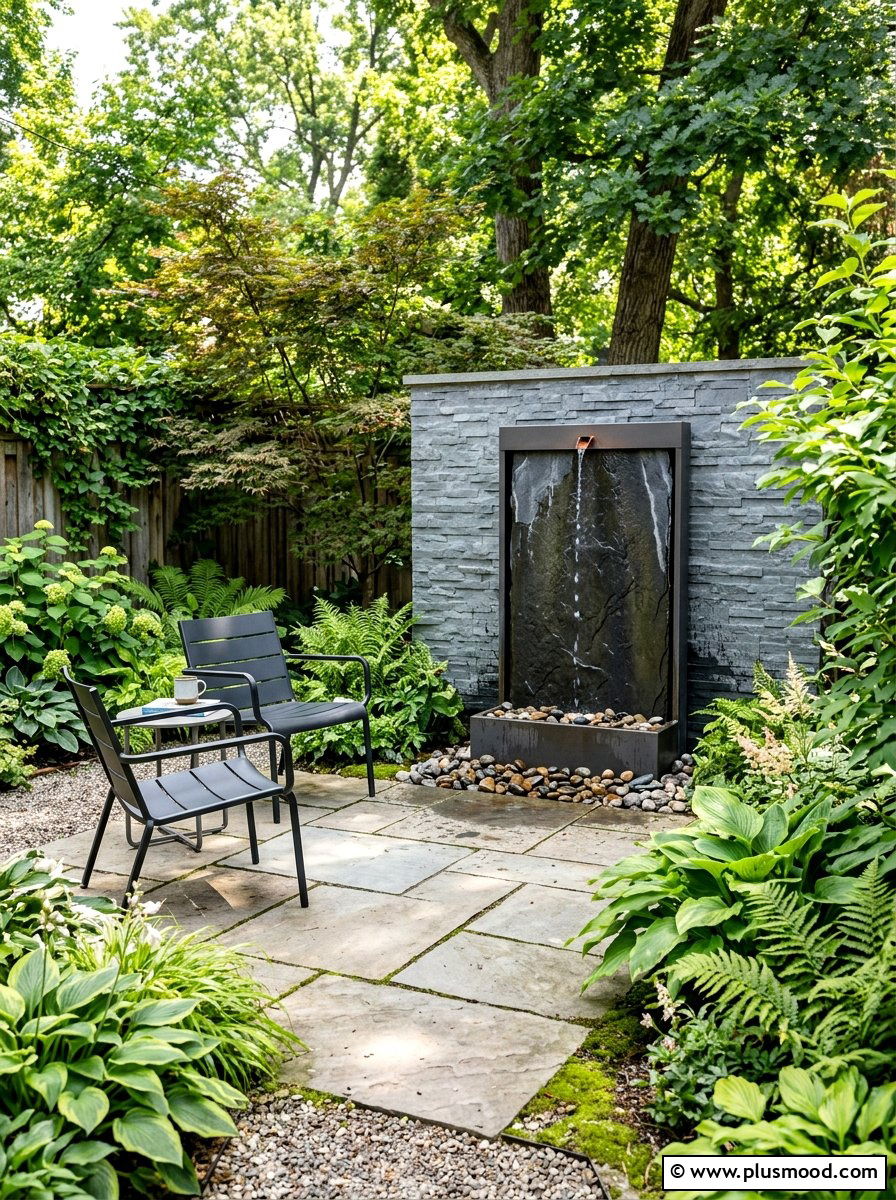 Garden Fountain - 25 small backyard ideas for entertaining