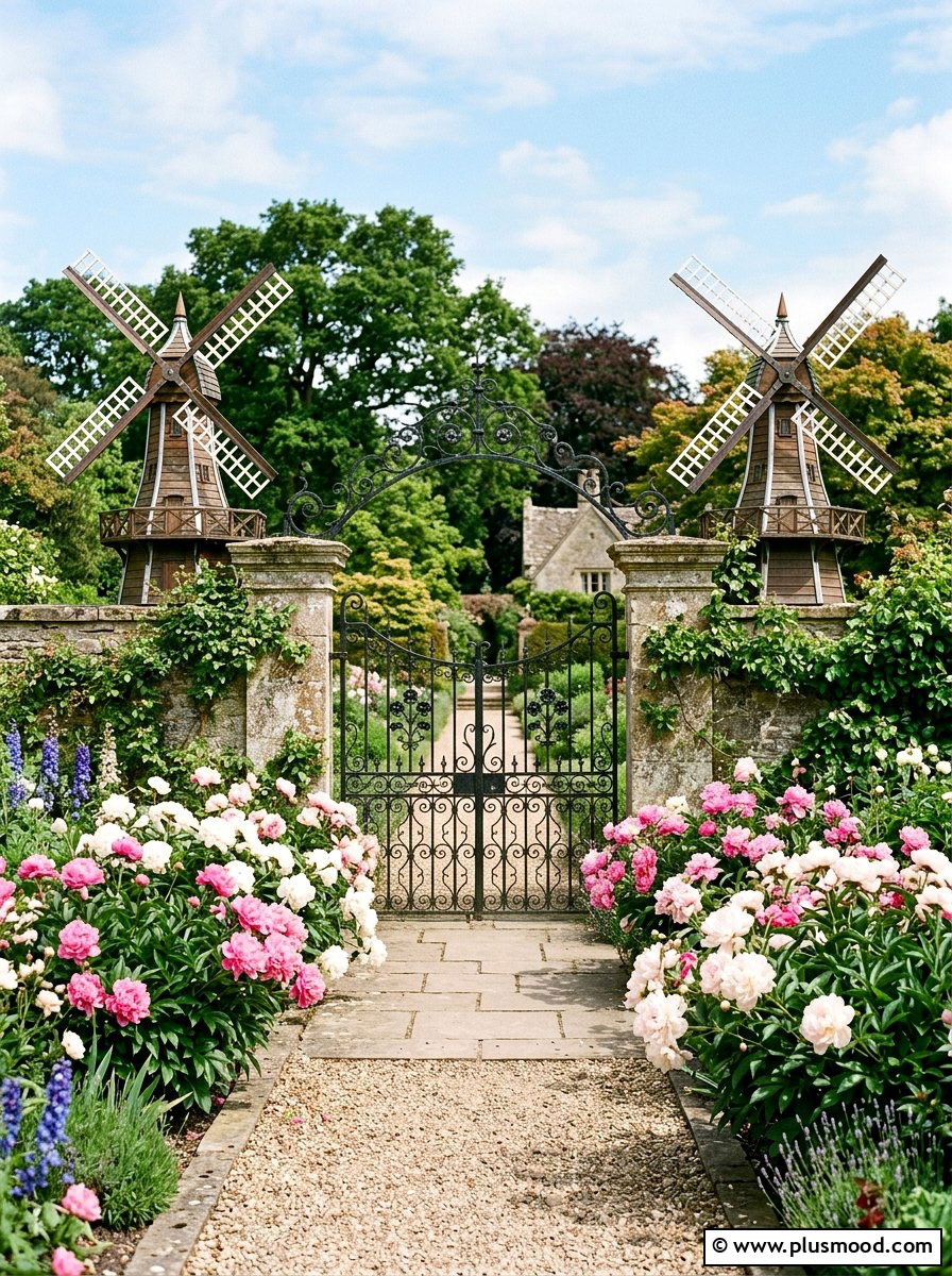 Garden Gate Windmill - 25 outdoor garden decor ideas with windmill