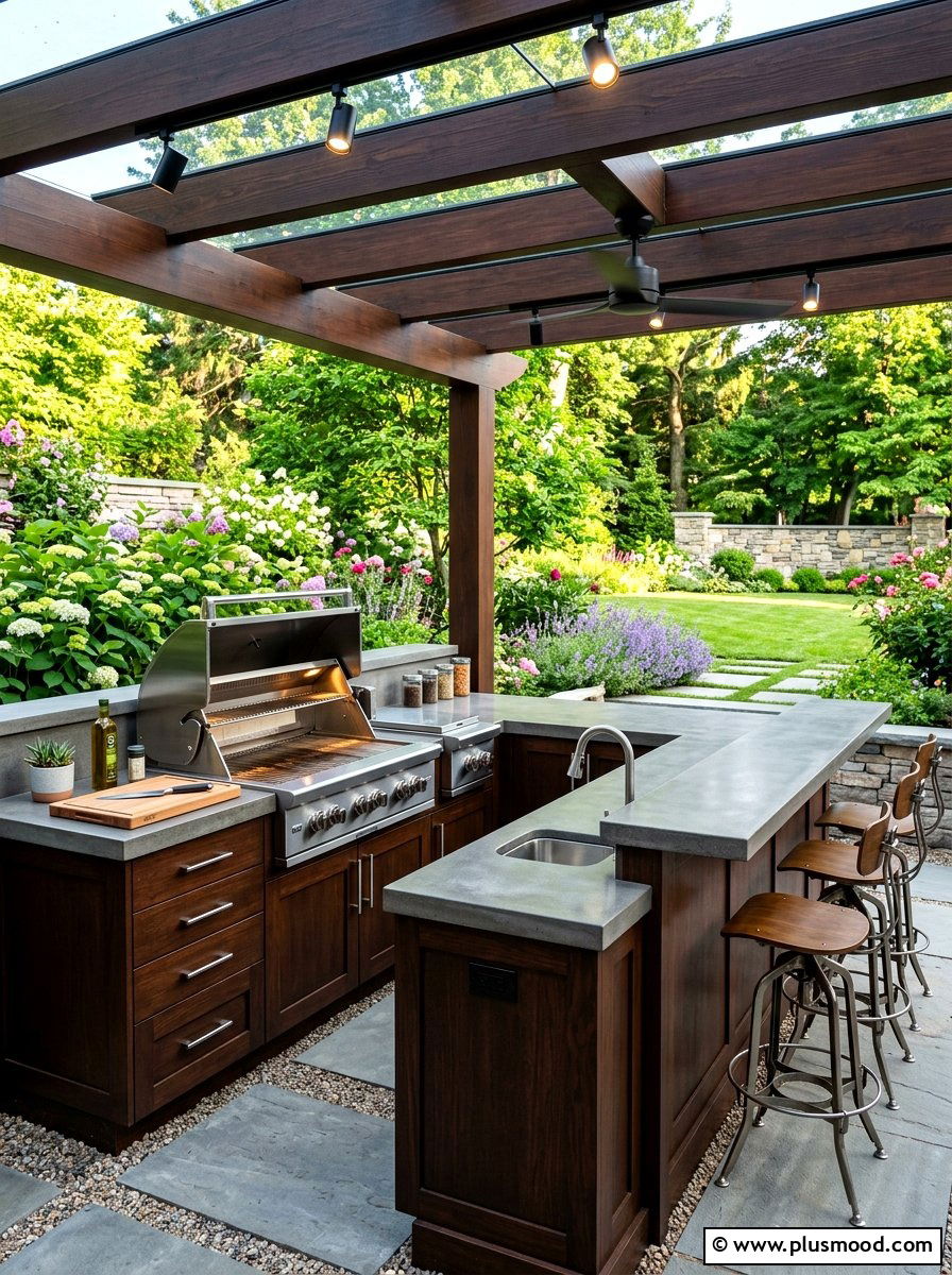 Garden Grill Station - 25 summer modern garden ideas