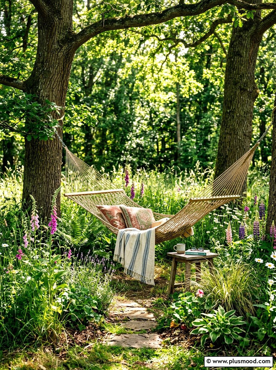 Garden Hammock Nook - 25 summer backyard garden ideas