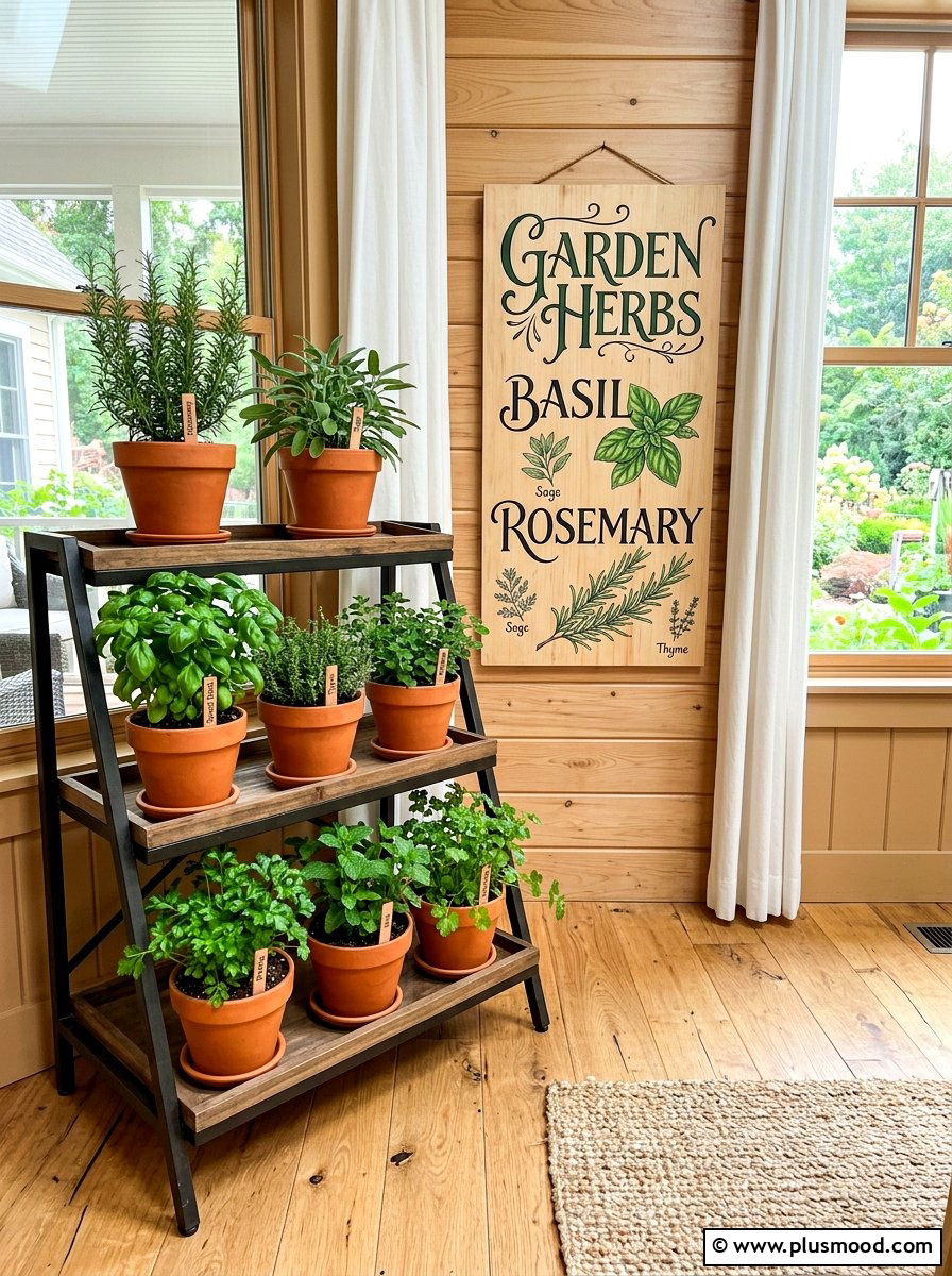 Garden Herb Sign - 25 summer front porch sign ideas