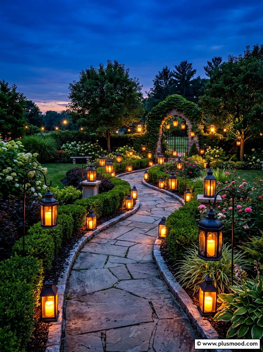 Garden Lantern Display - 25 summer cookout setup ideas