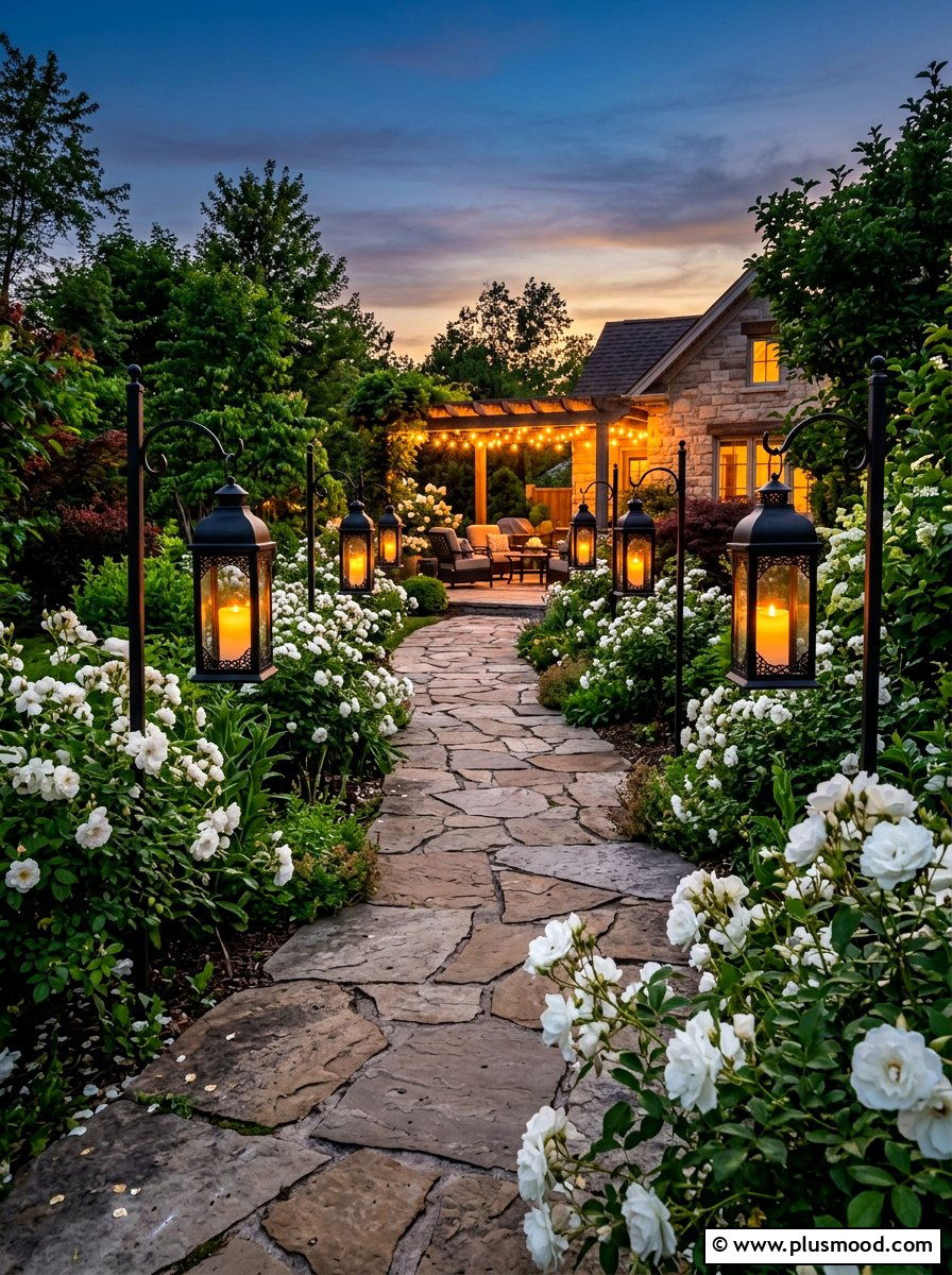 Garden Lantern Path - 25 summer outdoor entertaining ideas