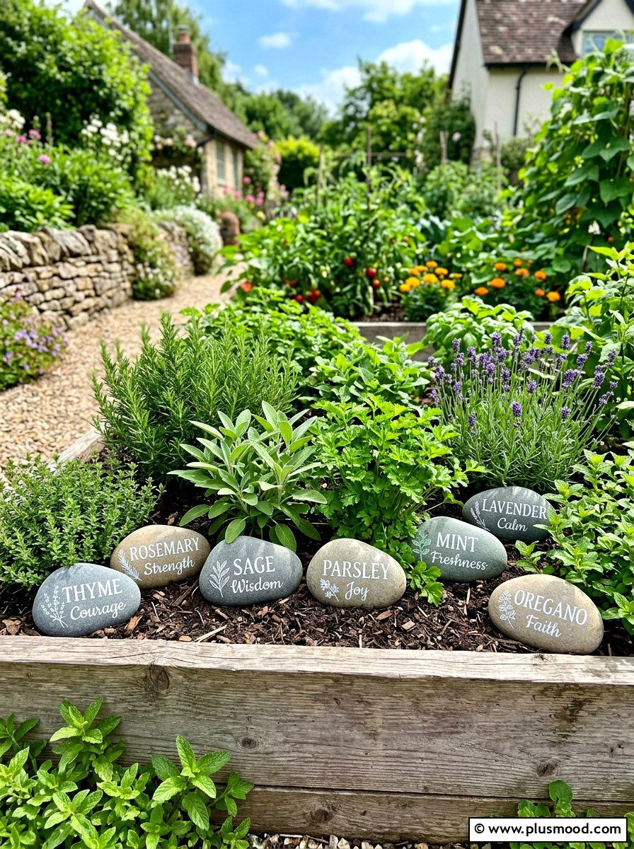 Garden Marker Inspirational Stones - 25 painted rock ideas with inspirational words
