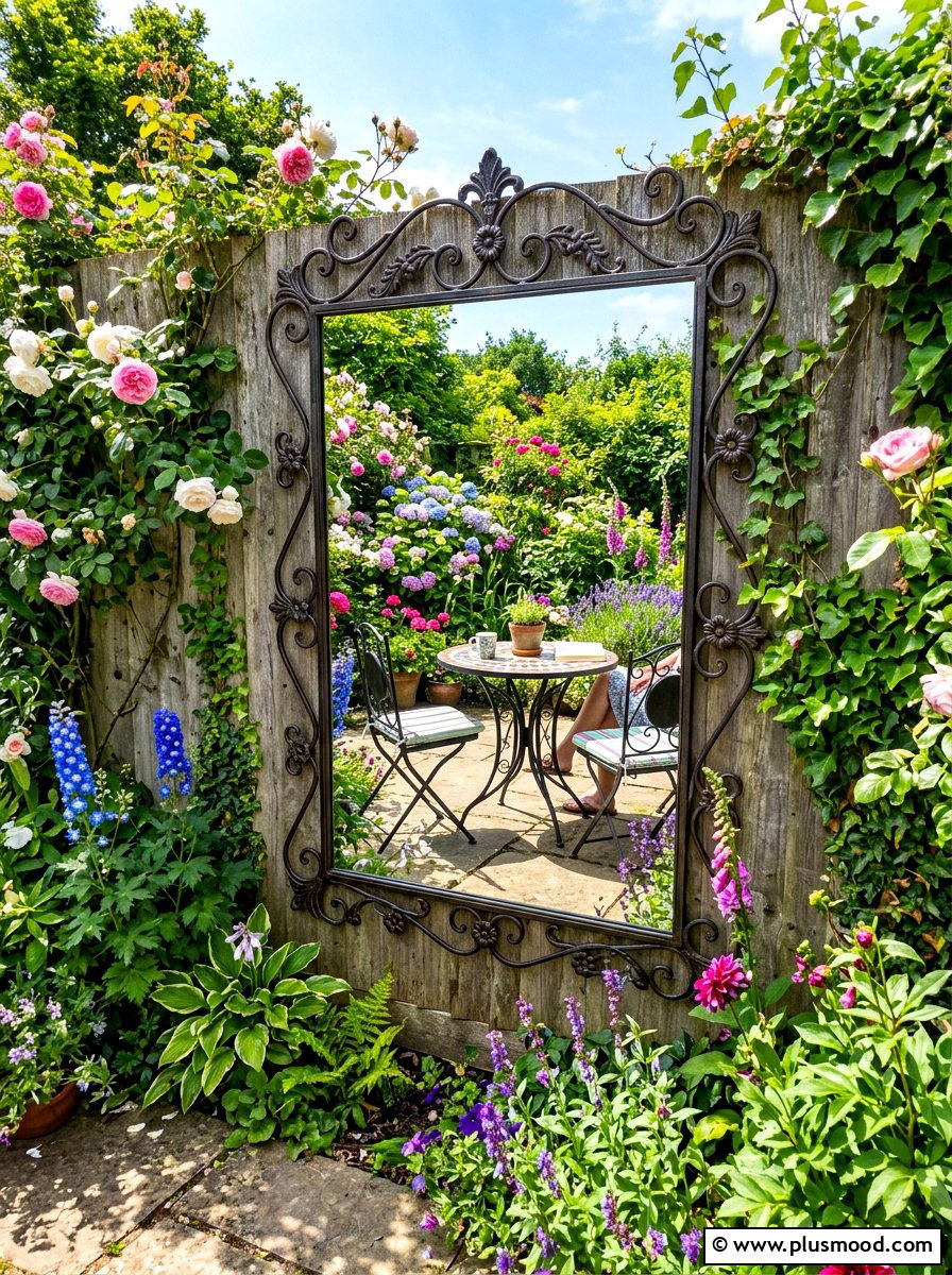 Garden Mirror - 25 summer backyard ideas for renters
