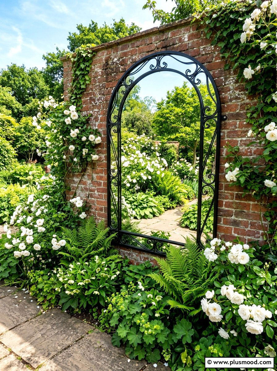 Garden Mirror Accent - 25 summer backyard ideas for small spaces