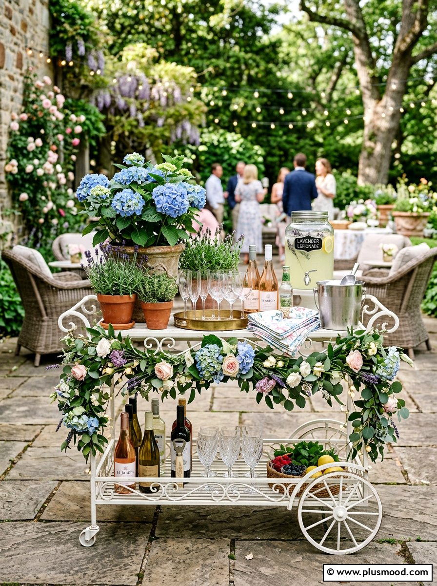 Garden Party Bar Cart - 25 summer bar cart styling ideas for summer