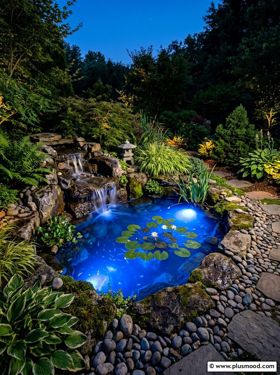 Garden Pond Lighting - 25 small backyard ideas with outdoor lighting