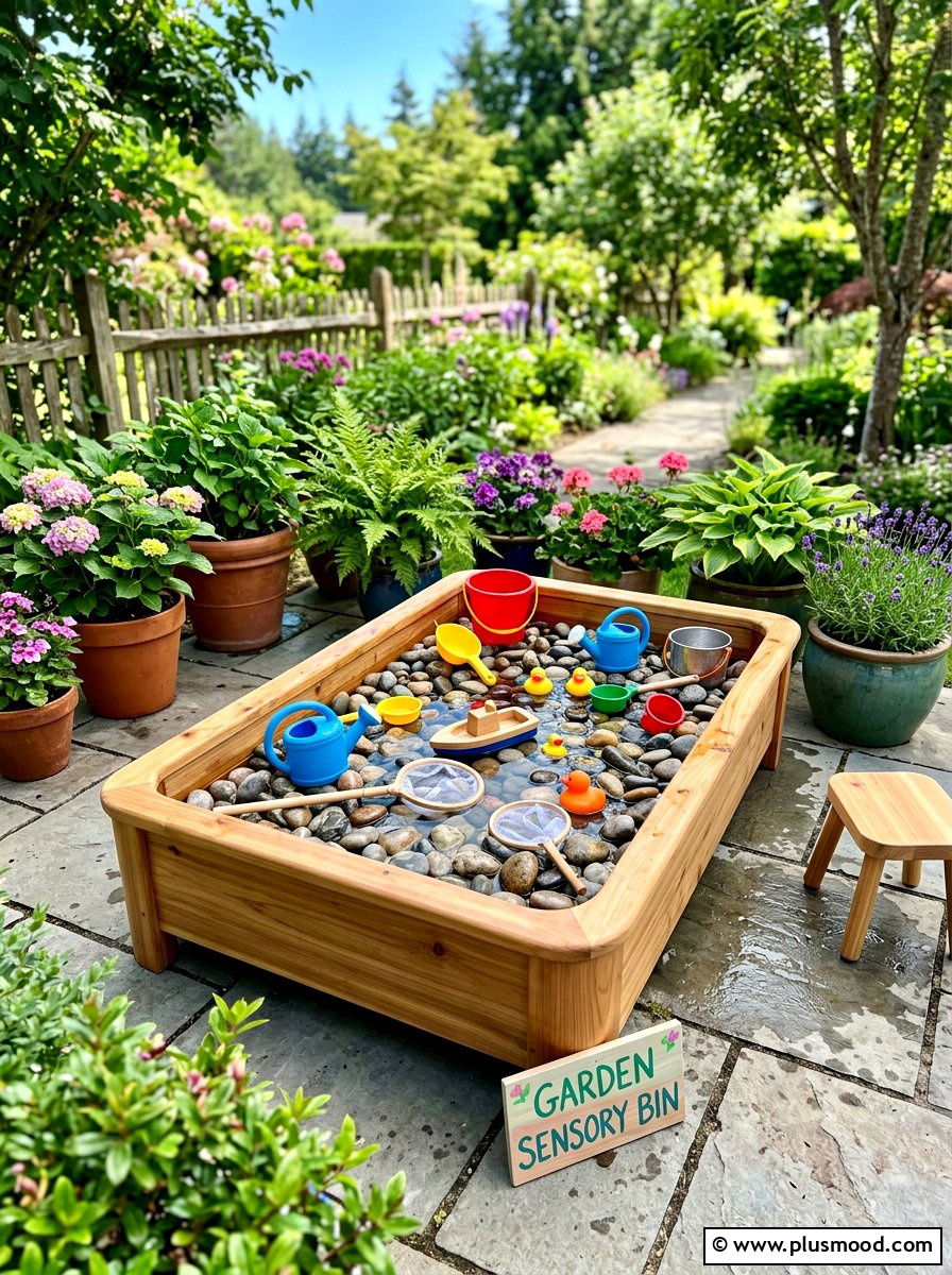 Garden Sensory Bin - 25 summer backyard play area ideas