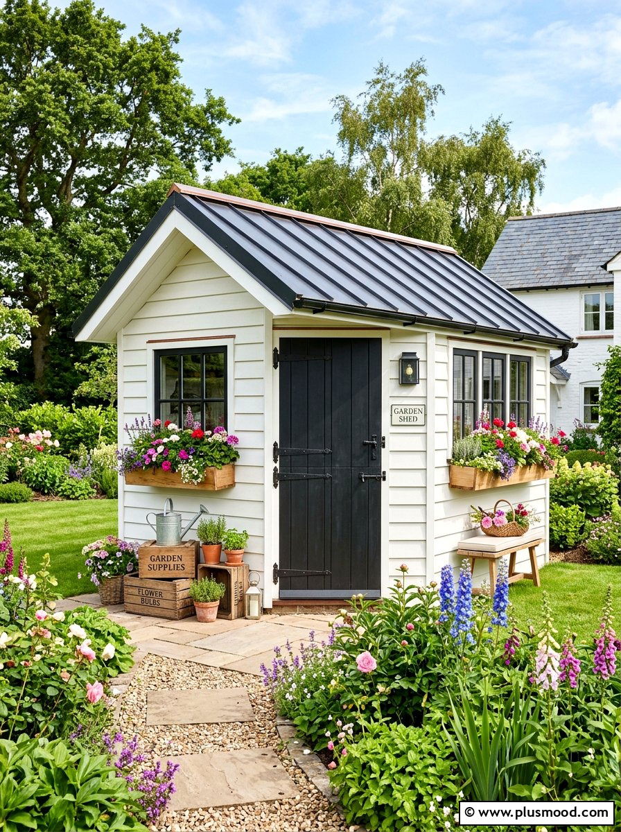 Garden Shed - 25 summer modern farmhouse summer decor ideas