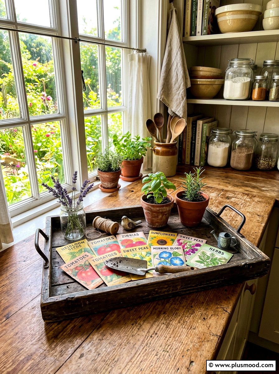Garden Themed Kitchen Tray - 25 summer kitchen tray decor ideas