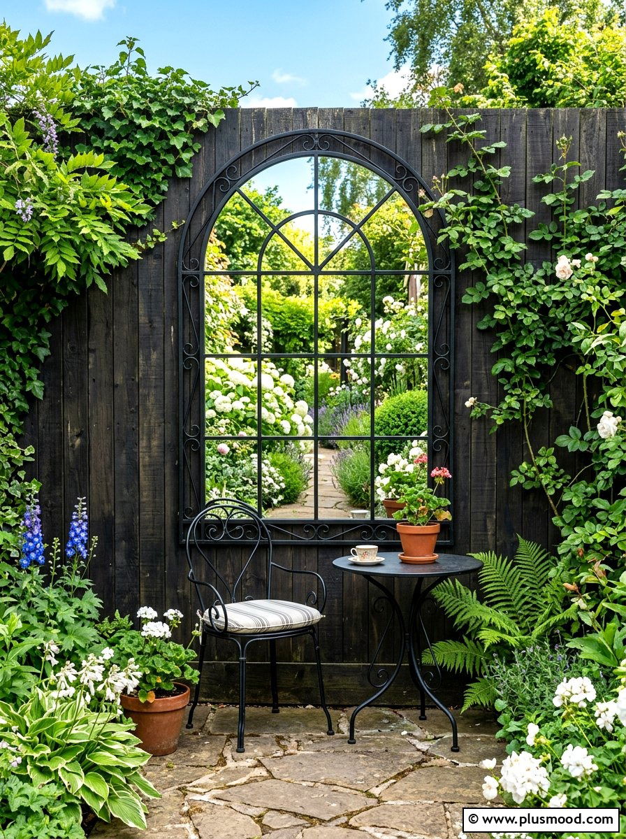 Garden Wall Mirror - 25 summer backyard ideas for small yards