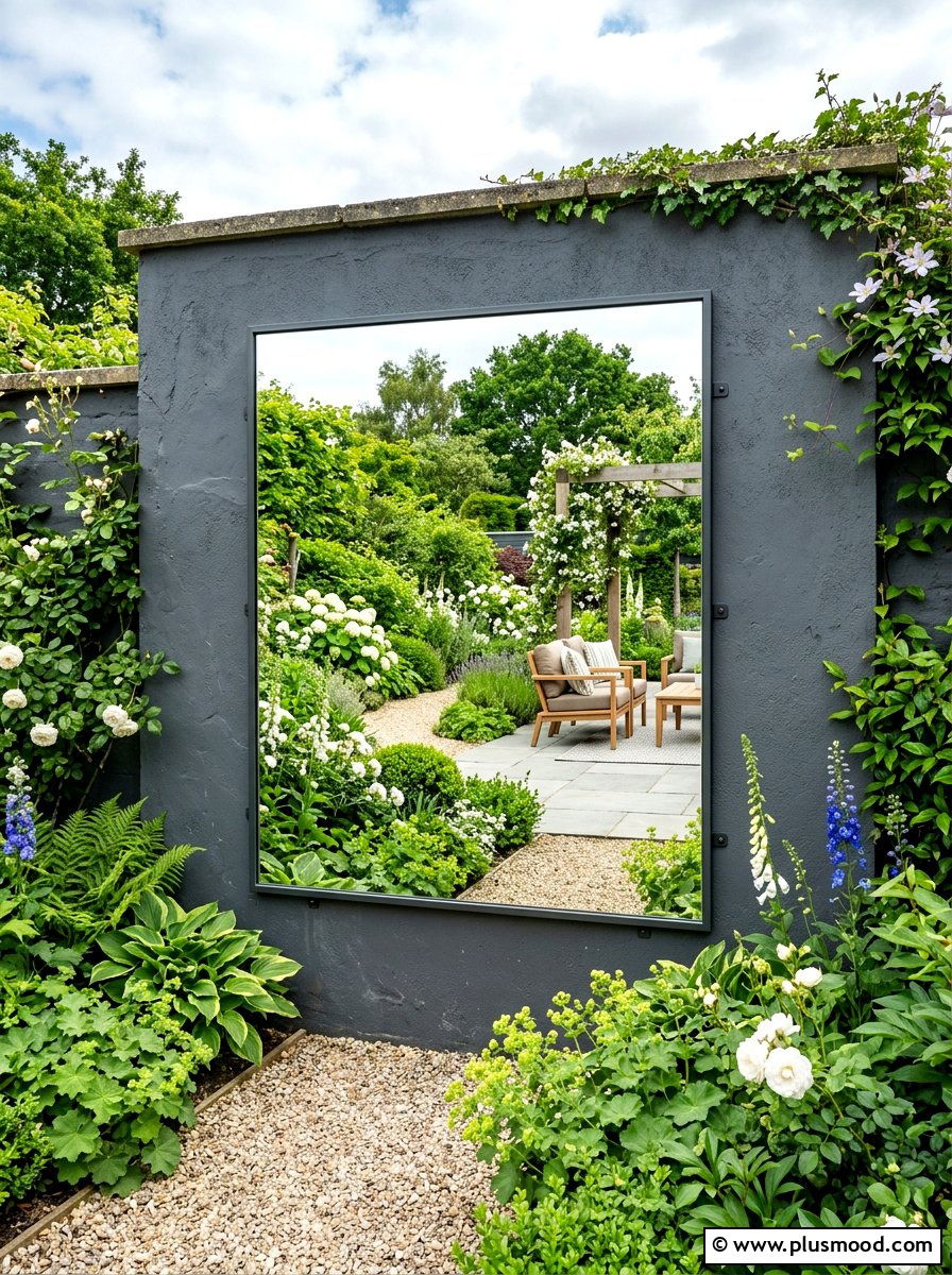 Garden Wall Mirror - 25 summer modern garden ideas