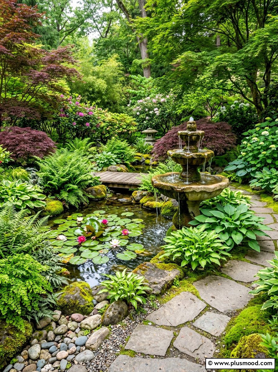 Garden Water Feature - 25 summer backyard makeover ideas