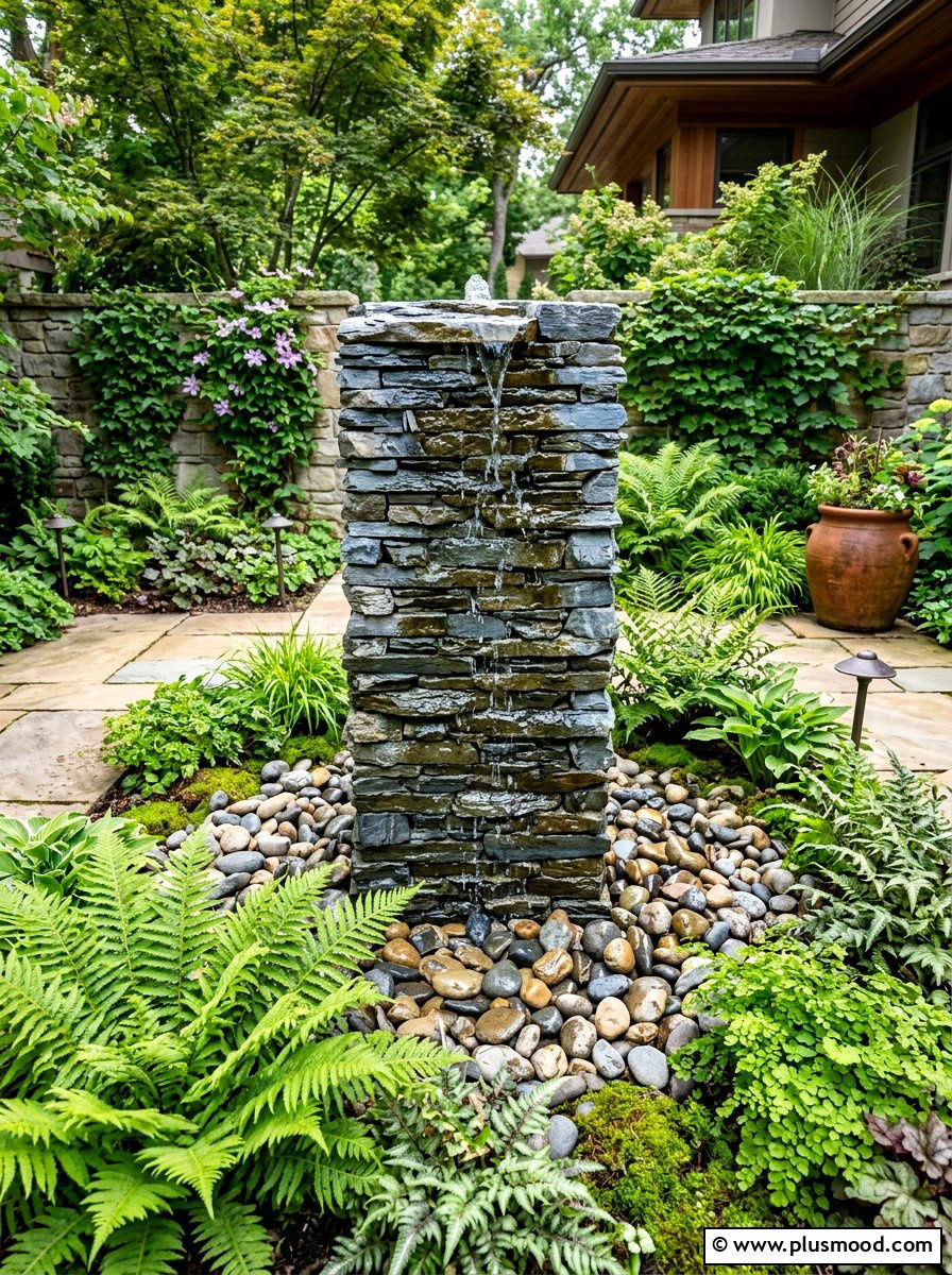 Garden Water Fountain - 25 late summer landscaping ideas