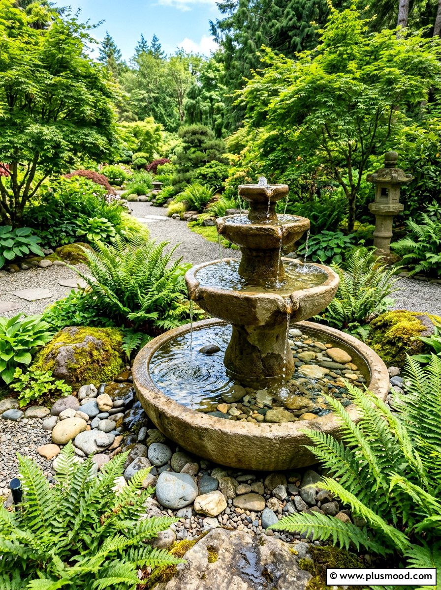 Garden Water Fountain - 25 summer backyard garden ideas
