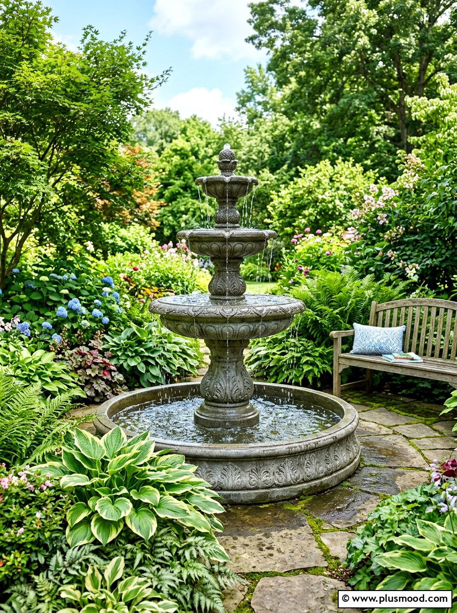 Garden Water Fountain - 25 summer patio ideas