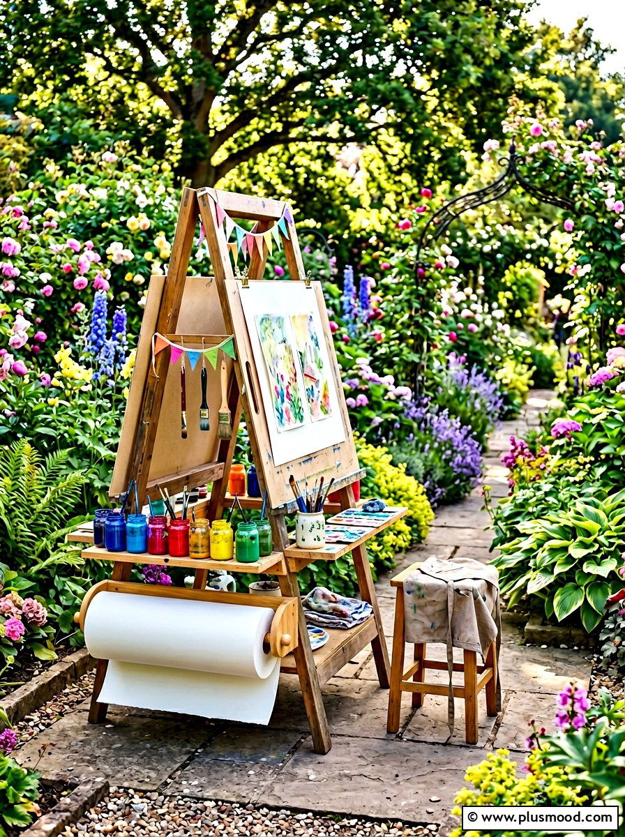 Garden art station - 25 summer backyard ideas for kids