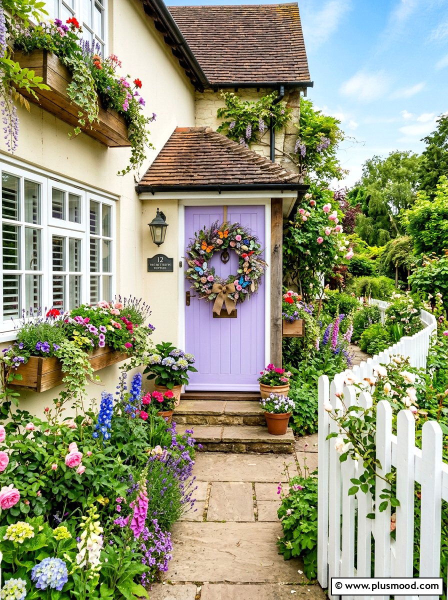 Garden butterfly wreath - 25 summer front porch wreath ideas