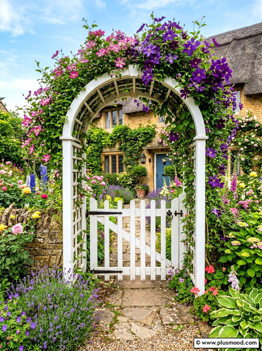 Garden gate trellis - 25 summer cottage curb appeal ideas