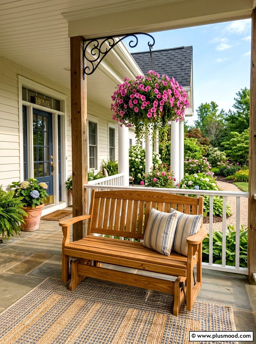 Garden glider bench - 25 summer garden seating ideas
