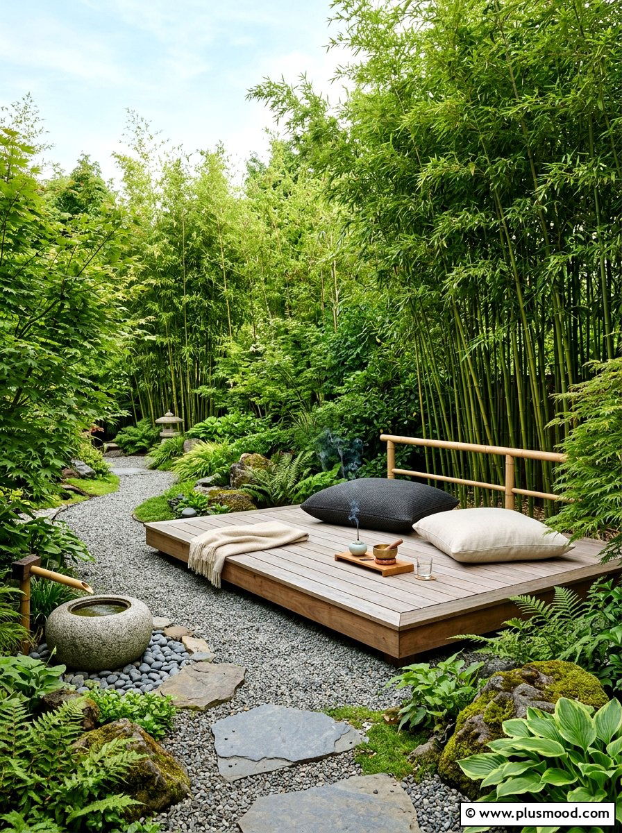 Garden meditation deck - 25 outdoor garden decor ideas with zen elements