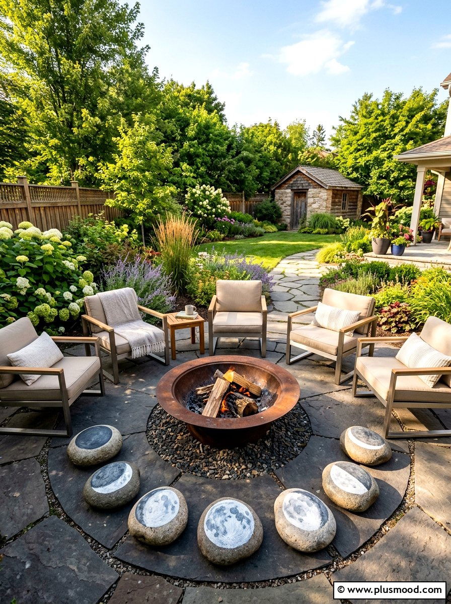 Garden moon phase stones - 25 painted rock ideas with moon phases